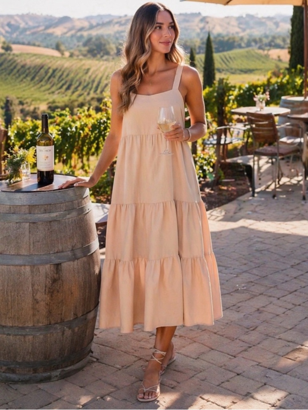 Dress Bundle🎉 TWO Dresses — Blue Knox Rose & Cream/Tan The Drop Midi Dresses
